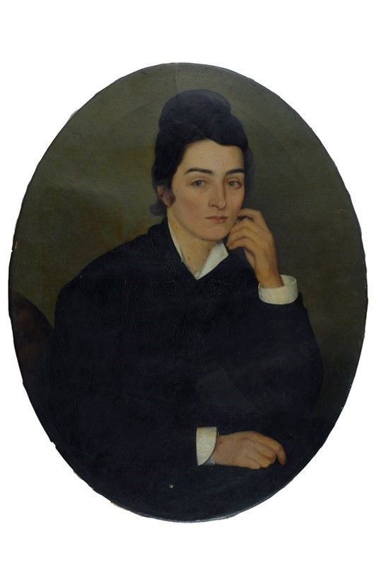Anonimo, XIX - XX sec. : Ritratto di signora  - Olio su tela (ovale) - Auction Arte orientale - I - Galleria Pananti Casa d'Aste