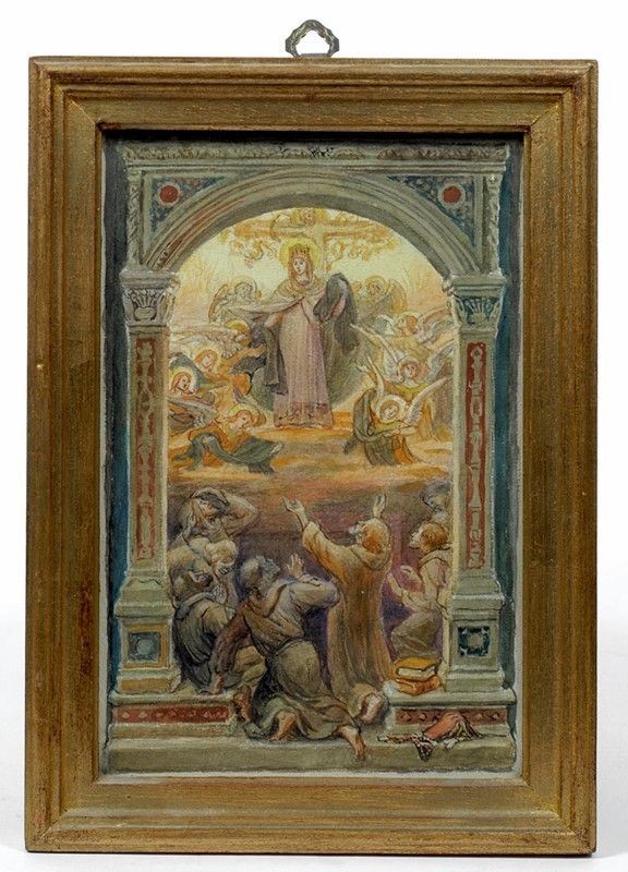 Ricciardo Meacci : Gloria della Vergine  - Acquerello su carta - Auction Arte orientale - I - Galleria Pananti Casa d'Aste