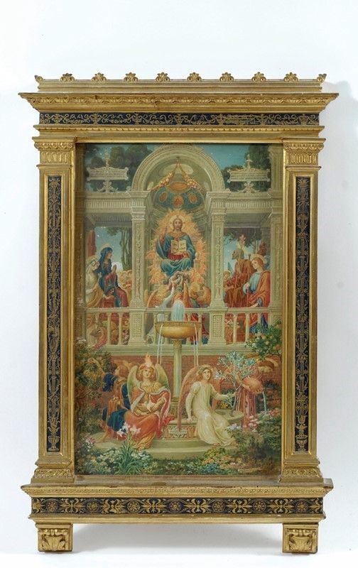 Ricciardo Meacci : Esaltazione di Cristo fonte della vita  - Acquerello su carta - Auction Arte orientale - I - Galleria Pananti Casa d'Aste