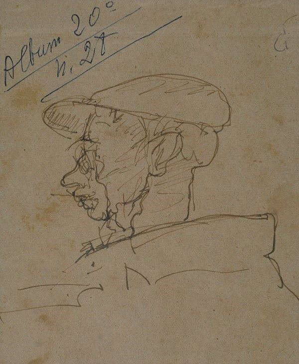 Lorenzo Viani : Vecchio marinaio  ((1932))  - China su carta - Asta Autori del XIX e XX sec. - I - Galleria Pananti Casa d'Aste