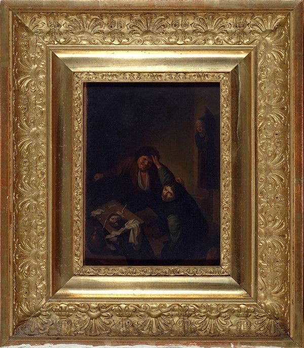 Anonimo, XIX sec. : I giocatori  - Olio su tela - Auction Arte orientale - I - Galleria Pananti Casa d'Aste