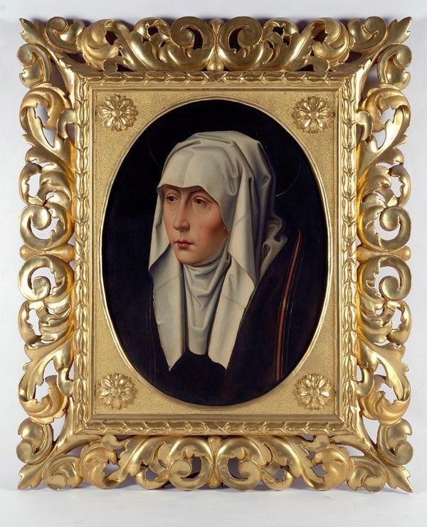 Anonimo, XIX sec. : Vergine (da Hans Memling)  - Olio su tela - Auction Arte orientale - I - Galleria Pananti Casa d'Aste