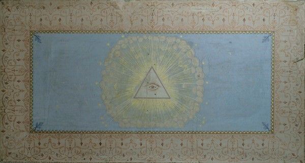 Anonimo, XIX sec. : Occhio della provvidenza  - Olio su tela - Asta Arte orientale - I - Galleria Pananti Casa d'Aste