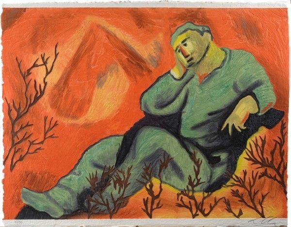 Sandro Chia : Senza titolo  - Acquaforte Acquatinta e Carbourundum a colori - Auction Arte moderna e contemporanea, Grafica ed edizioni - Galleria Pananti Casa d'Aste