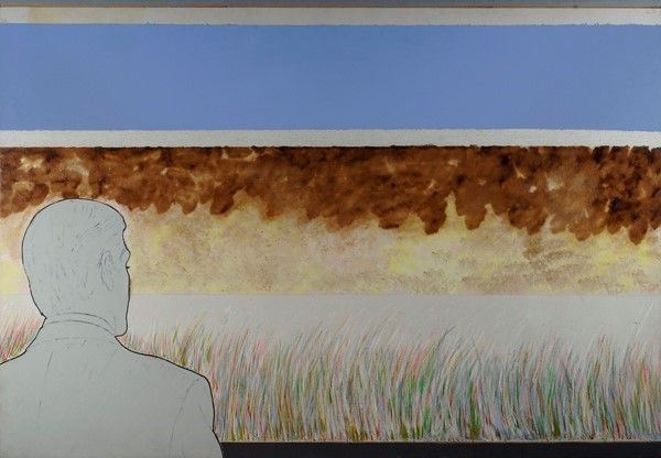 Renato Mambor : L'Osservatore  (1989)  - Olio su tela riportato su tavola - Asta Autori del XIX e XX sec. - I - Galleria Pananti Casa d'Aste
