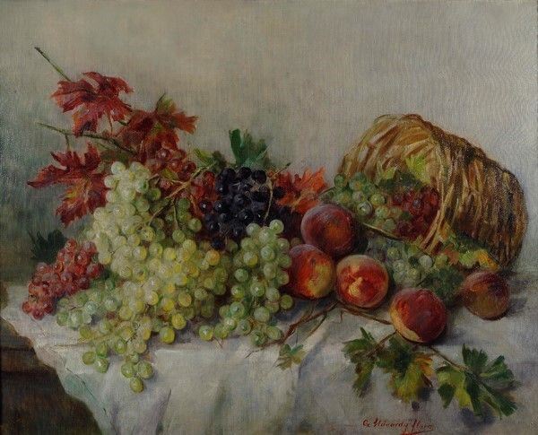 Flora Udvardy - Natura morta con frutta