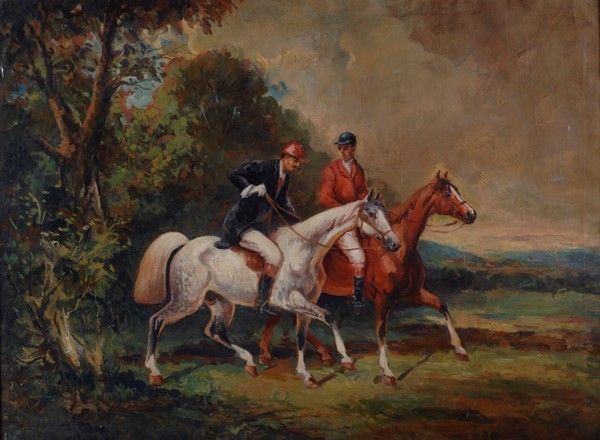Anonimo, XX sec. - Passeggiata a cavallo