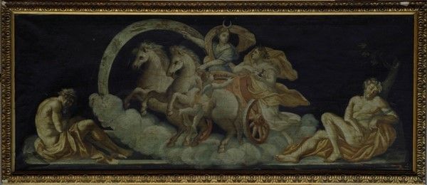 Anonimo, XVIII - XIX Sec. - Il Carro di Diana; Apollo tra le Muse