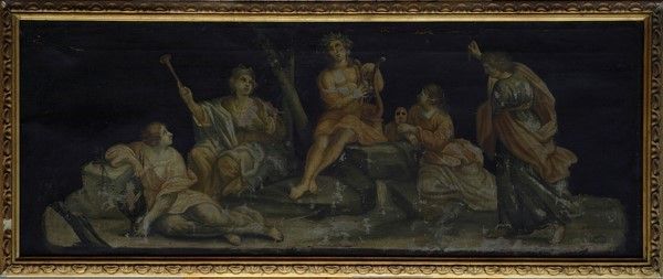 Anonimo, XVIII - XIX Sec. - Il Carro di Diana; Apollo tra le Muse