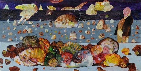 Antonio Possenti : Pesci  - Olio su tela - Auction Autori del XIX e XX sec. - I - Galleria Pananti Casa d'Aste