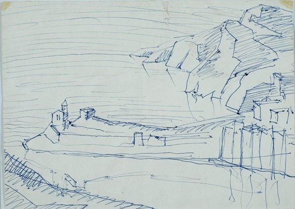 Gerardo Dottori - Studio per porto Venere