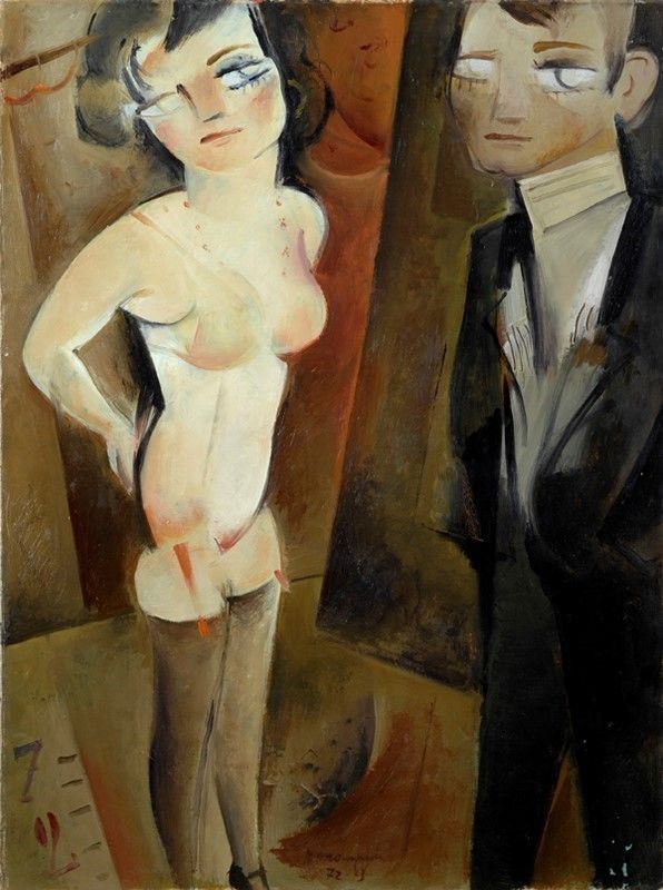 Alberto Manfredi : Due figure  (1972-73)  - Olio su tela - Auction Autori del XIX e XX sec. - I - Galleria Pananti Casa d'Aste