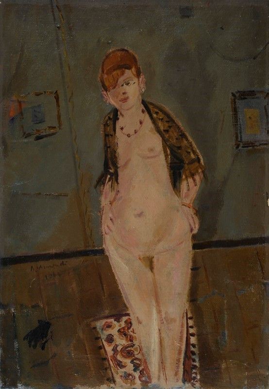 Alberto Manfredi : Nudo  (1964)  - Olio su tela - Auction Autori del XIX e XX sec. - I - Galleria Pananti Casa d'Aste