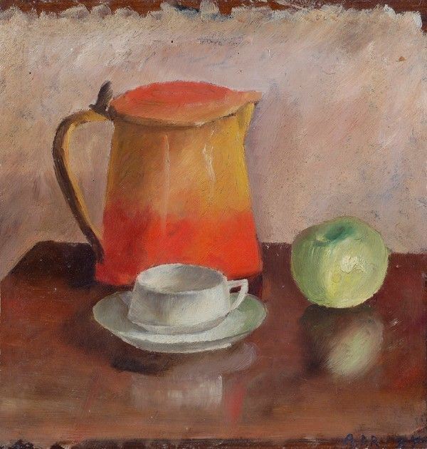 Arrigo Del Rigo - Natura morta con bricco e tazzine