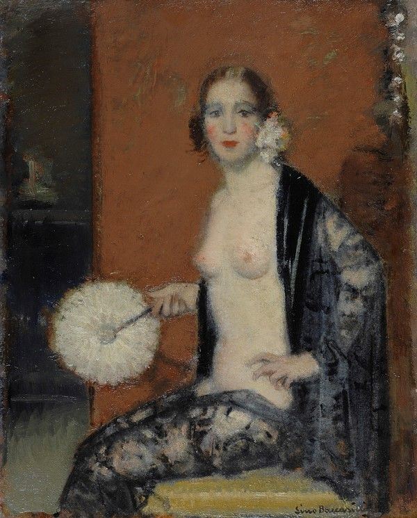 Lino Baccarini - Donna con ventaglio