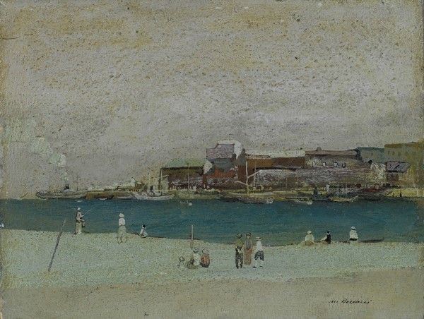 Marcello Boccacci : Castiglione della Pescaia  (1930)  - Tecnica mista su cartone - Auction Autori dell'800-900, Grafica ed Edizioni - I - Galleria Pananti Casa d'Aste