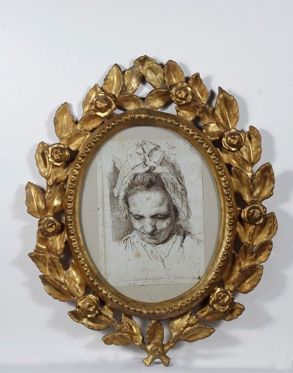 Luigi Sabatelli : Testa di donna  - China su carta - Asta Autori del XIX e XX sec. - I - Galleria Pananti Casa d'Aste
