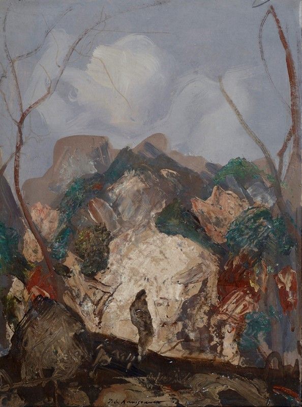 Pietro Annigoni - Paesaggio con figura