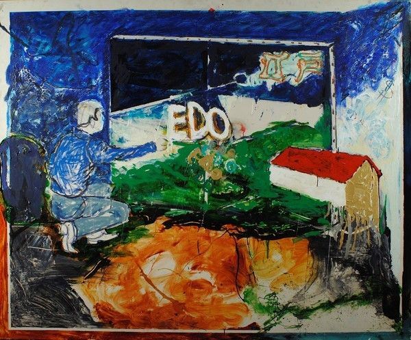 Mario Schifano : Edo  (1990)  - Smalto e acrilico su tela - Asta Autori del XIX e XX sec. - I - Galleria Pananti Casa d'Aste