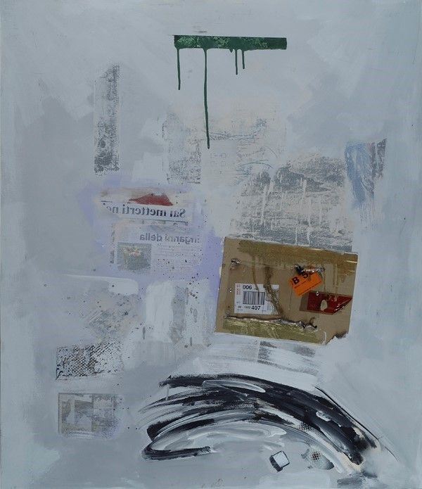 Giuseppe Biasio : Incontro  (2011)  - Tecnica mista e collage su tavola - Auction Autori del XIX e XX sec. - I - Galleria Pananti Casa d'Aste