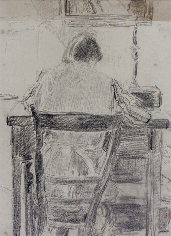 Mario Cavaglieri - Donna seduta di spalle