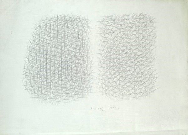 Piero Dorazio : Senza titolo  (1961)  - Grafite su carta - Asta Autori del XIX e XX sec. - I - Galleria Pananti Casa d'Aste