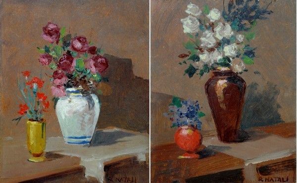 Renato Natali - Nature morte con fiori