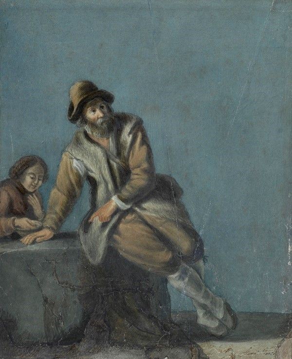 Anonimo, XIX - XX Sec. - Vecchio e Ragazzo