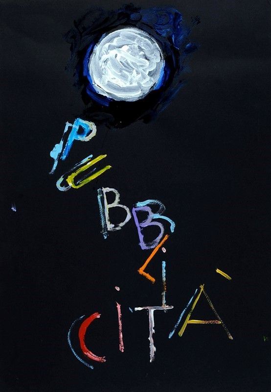 Mario Schifano : Pubblicità  (1993)  - Smalto, Acrilico e liumen su cartone - Auction Autori del XIX e XX sec. - I - Galleria Pananti Casa d'Aste