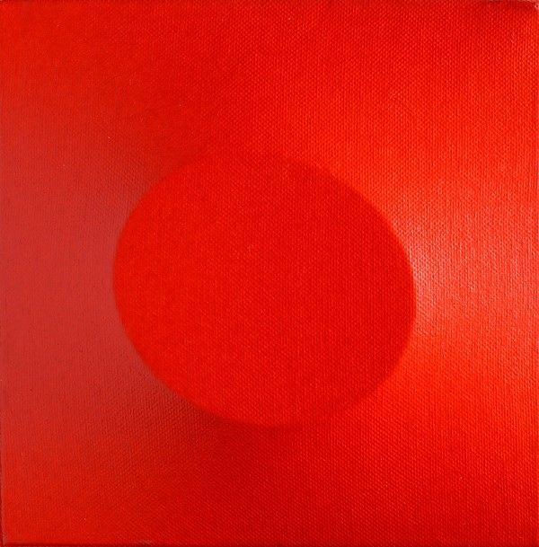 Turi Simeti : Un ovale rosso  (2011)  - Acrilico su teca sagomata - Asta Autori del XIX e XX sec. - I - Galleria Pananti Casa d'Aste