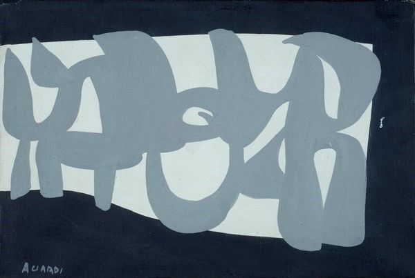 Carla Accardi : 4 piccole forme n. 2 (Frammento)  (1961)  - Tempera alla caseina - Asta Autori del XIX e XX sec. - I - Galleria Pananti Casa d'Aste