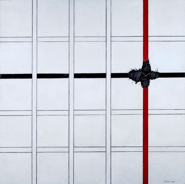 Emilio Scanavino : Legato una volta sola  (1968)  - Tecnica mista su tavola - Asta Autori del XIX e XX sec. - I - Galleria Pananti Casa d'Aste