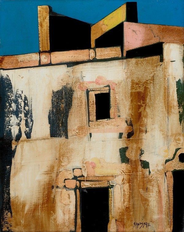 Alfio Rapisardi : Fabbrica  - Olio su tela - Asta Autori del XIX e XX sec. - I - Galleria Pananti Casa d'Aste