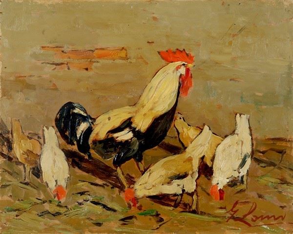 Giovanni Lomi - Gallo e galline