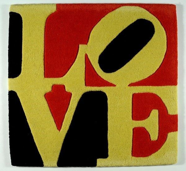 Robert Indiana : Liebe Love  (2005)  - Multiplo tappeto in lana colorata a mano - Asta Autori del XIX e XX sec. - I - Galleria Pananti Casa d'Aste