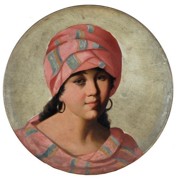 Scuola Toscana, XIX Sec. - Ritratto di Giovane Donna