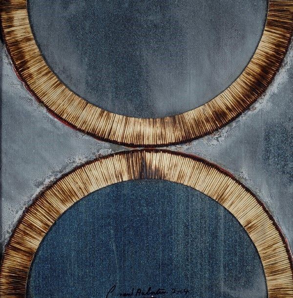 Bernard Aubertin : Senza titolo  (2004)  - Fiammiferi combusti su lastra di alluminio - Asta Autori del XIX e XX sec. - I - Galleria Pananti Casa d'Aste