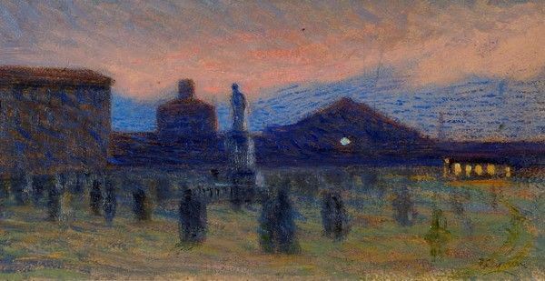 Eugenio Caprini - Tramonto in Piazza
