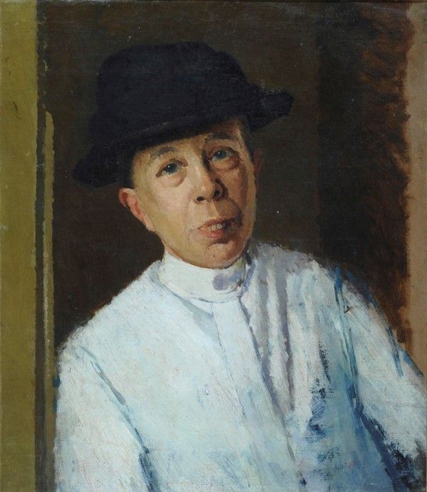 Oscar Ghiglia : Ritratto della signora Pichi  - Olio su tela - Asta Autori dell'800-900, Grafica ed Edizioni - I - Galleria Pananti Casa d'Aste