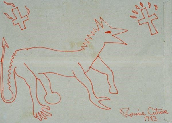 Ronnie Cutrone : Senza titolo  (1983)  - Pennarello su carta - Asta Autori del XIX e XX sec. - I - Galleria Pananti Casa d'Aste