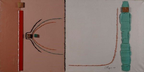 Luciano Minguzzi : Senza titolo  (1968)  - Tecnica mista e collage su tela - Asta Autori del XIX e XX sec. - I - Galleria Pananti Casa d'Aste