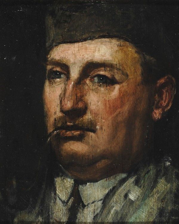 Anonimo, XX sec. - Ritratto di uomo con pipa