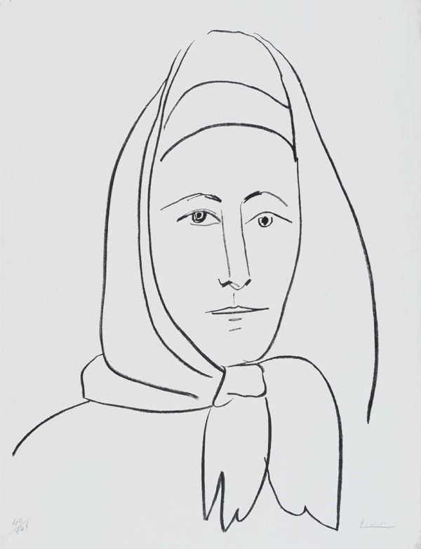Pablo Picasso : Femme espagnole  (1960)  - Litografia su carta Fabriano - Asta Autori del XIX e XX sec. - I - Galleria Pananti Casa d'Aste