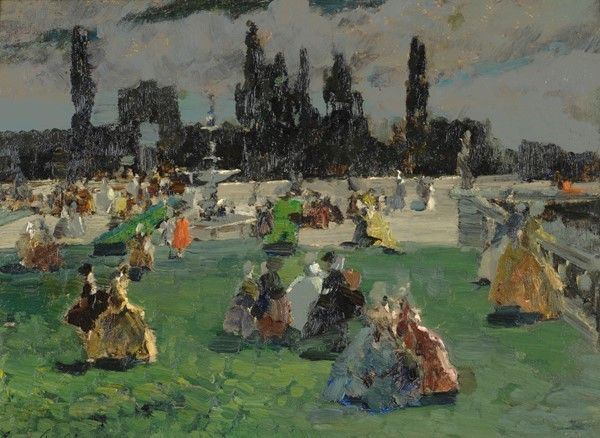 Emma Ciardi : Festa gaia  - Olio su cartone - Auction Dipinti dal XV al XX sec. e oggetti di antiquariato - Galleria Pananti Casa d'Aste