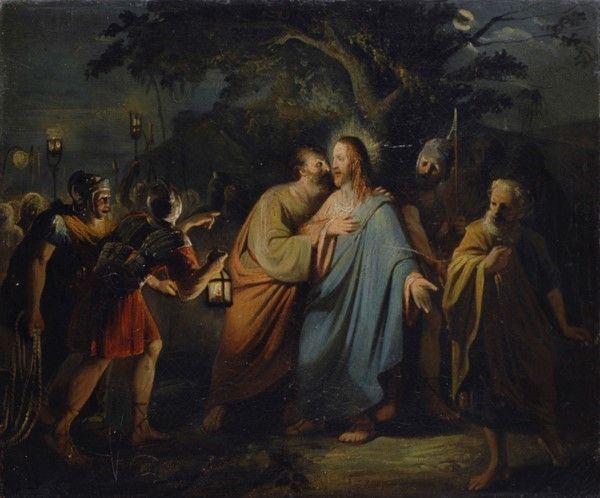 Scuola Olandese, fine  XVIII sec. : La presa di Cristo nell' orto  - Olio su tela - Auction Dipinti dal XV al XX sec. e oggetti di antiquariato - Galleria Pananti Casa d'Aste
