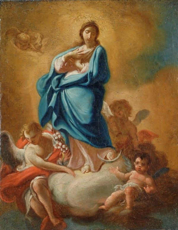 Scuola Italia Meridionale, XVII - XVIII sec. - Vergine in gloria