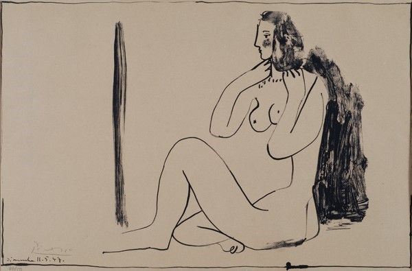 Pablo Picasso - Petit Nu Assisa U Mirroir