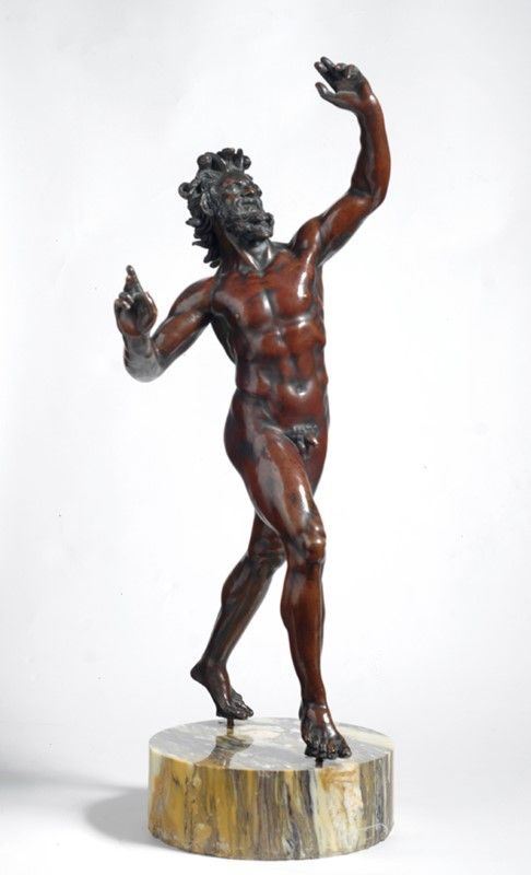 Anonimo, XIX sec. : Satiro danzante  - Bronzo - Asta Dipinti dal XV al XX sec. e oggetti di antiquariato - Galleria Pananti Casa d'Aste