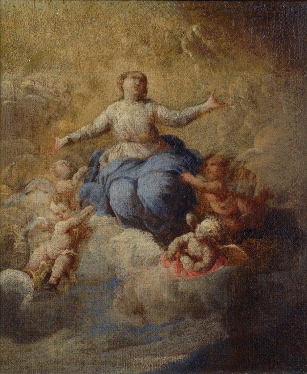Scuola Genovese, XVII sec. - Vergine in Gloria