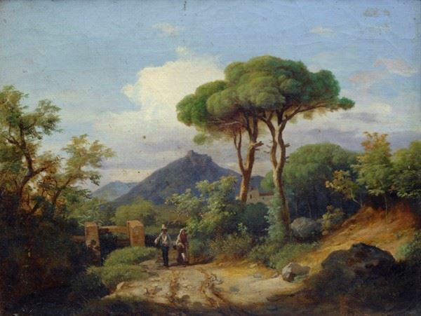 Carlo Mark&#242; : Paesaggio  (1849)  - Olio su tela - Auction Dipinti dal XV al XX sec. e oggetti di antiquariato - Galleria Pananti Casa d'Aste